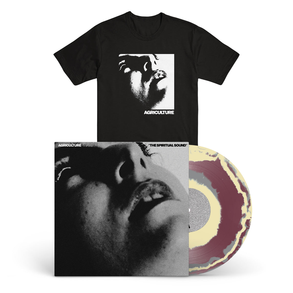 AGRICULTURE "The Spiritual Sound" LP + T-Shirt Bundle RED SILVER BONE MERGE (EG EXCLUSIVE)