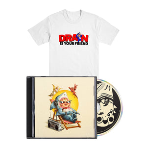 DRAIN "...Is Your Friend" CD + T-Shirt Bundle WHITE